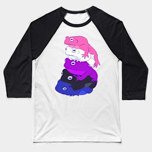 Genderfluid Pride Frog Stack Baseball T-Shirt